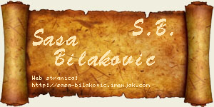 Saša Bilaković vizit kartica